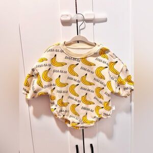 Banana Print Bubble Romper